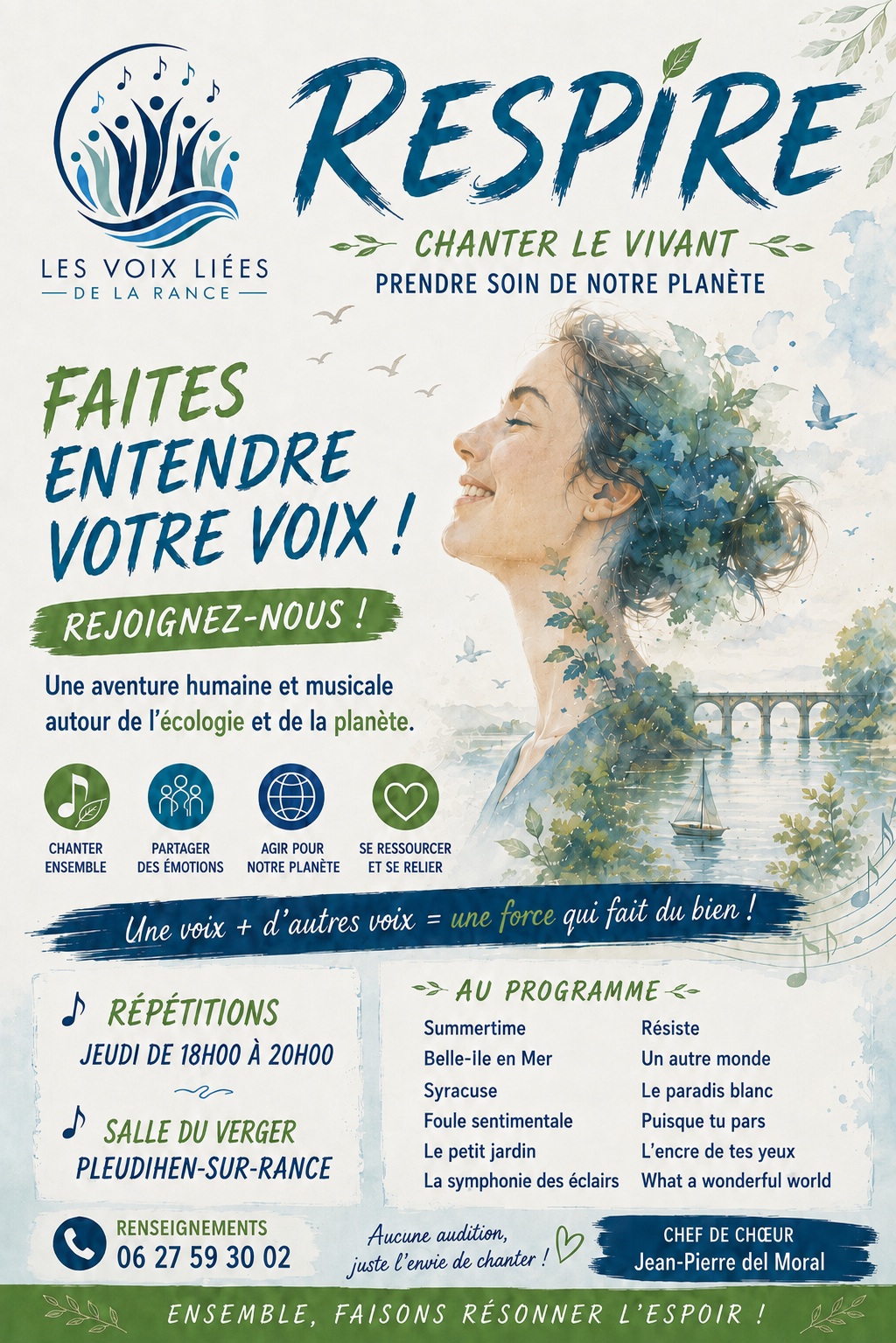 Affiche Respire — Les Voix Liées de la Rance